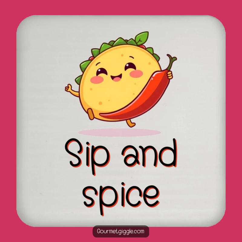 Funny Taco & Chili Coaster: Fiesta Fun - Table Protection Gift