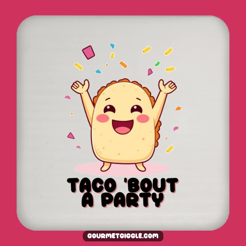 Funny Taco Confetti Drink Coaster: Protect Surfaces with Hilarious Style