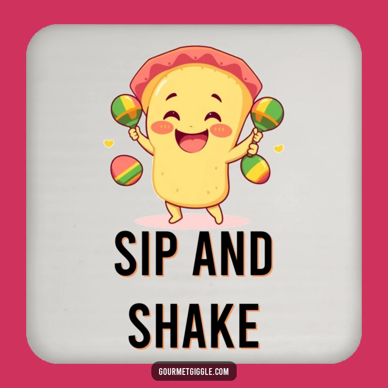 Funny Taco Juggling Coaster: Giddy Fiesta Player, Hilarious Foodie Drink Decor