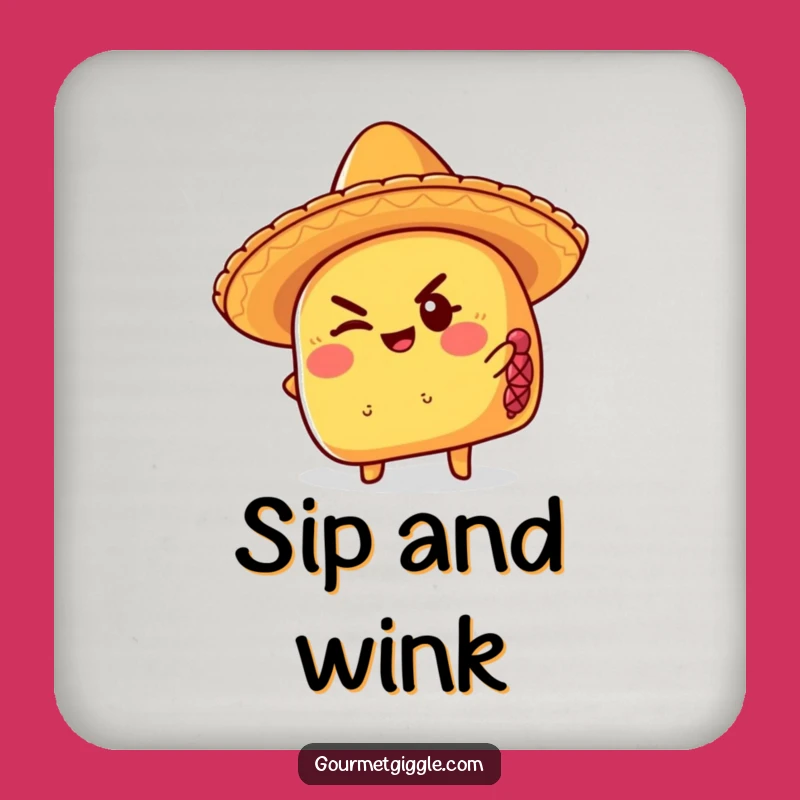 Funny Taco Sombrero Coaster: Protect Surfaces with Playful Humor