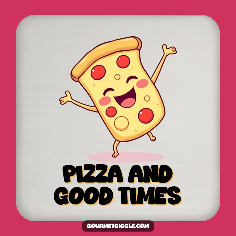 Funny Pizza Cartwheel Coaster: Protect Surfaces with Cheesy Fun!