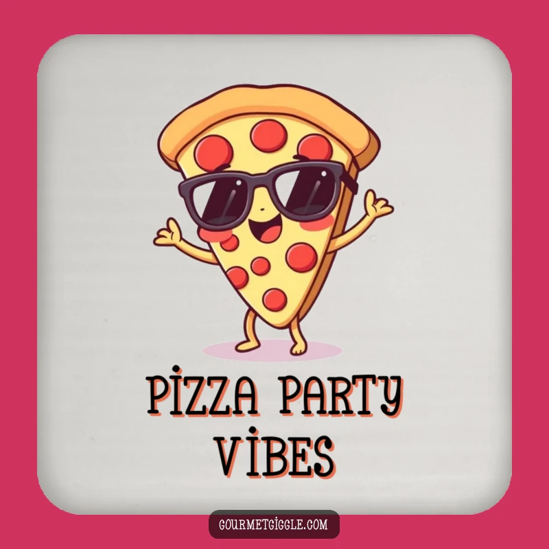 Funny Pizza Dance Coaster: Protect Surfaces with Groovy Art
