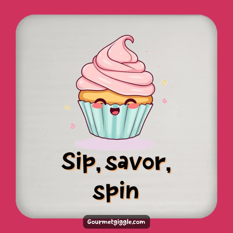 Funny Giggling Cupcake Coaster: Protect Surfaces with Sweet Humor
