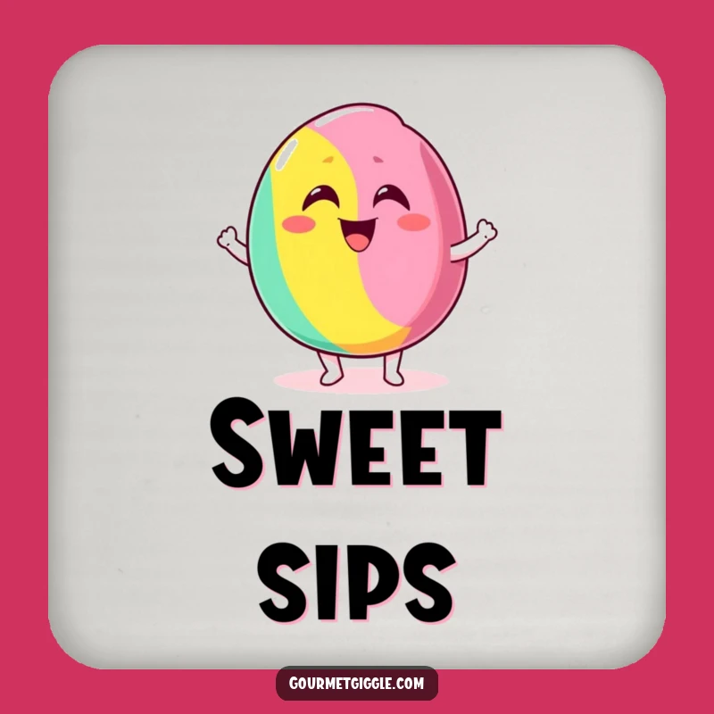 Funny Bouncing Candy Drink Coaster - Protect Surfaces with Sweet Fun