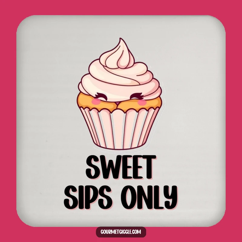 Funny Winking Cupcake Coaster: Protect Surfaces with Frosting Swirl Art - Novelty Gift