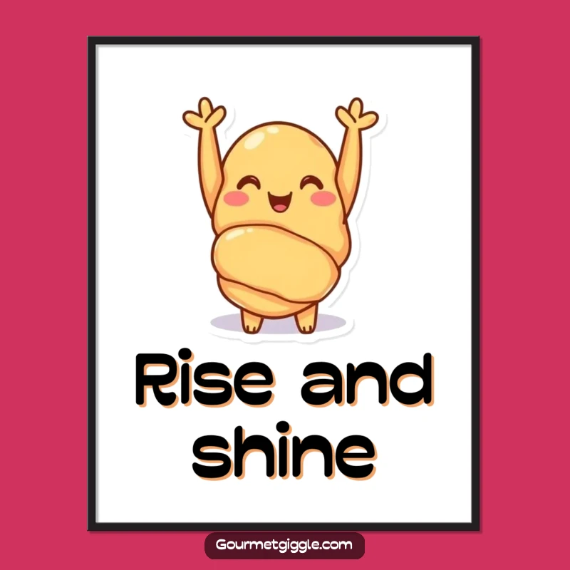 Funny Croissant Cheer Poster: Wall Art with a Happy Greeting