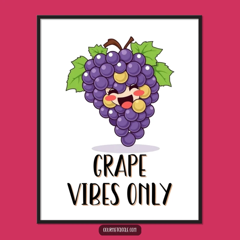 Funny Grapes Rolling Poster: Joyful Bunch of Grapes Art, Hilarious Wall Decor