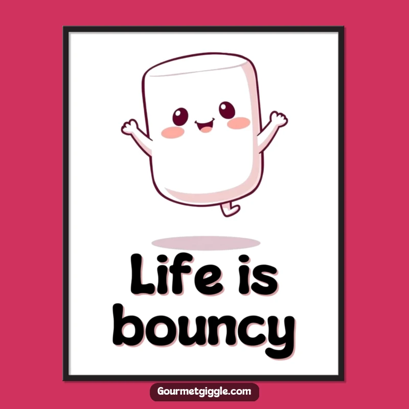 Funny Marshmallow Bounce Poster: Add Whimsical Fun to Your Walls