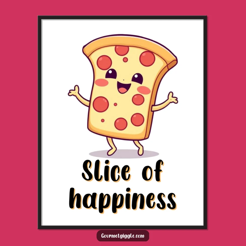 Funny Pizza Jig Poster: Vibrant Wall Art of a Dancing Slice - Great Gift!