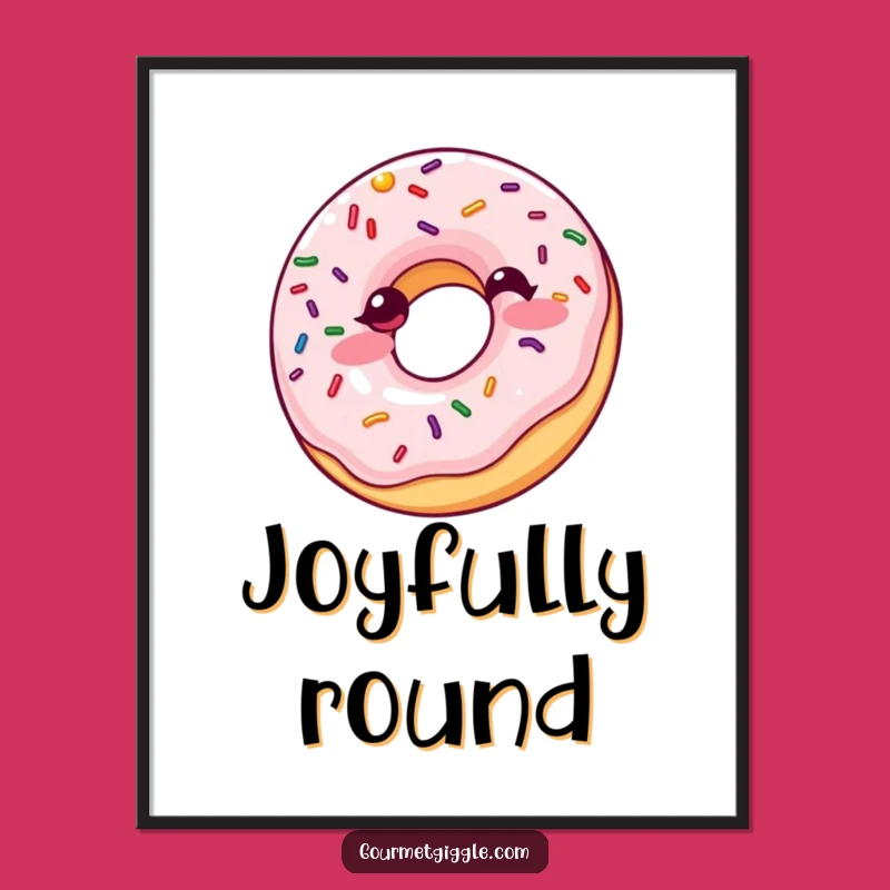 Funny Giggling Donut Poster: Sweet Wall Art for a Cheerful Kitchen