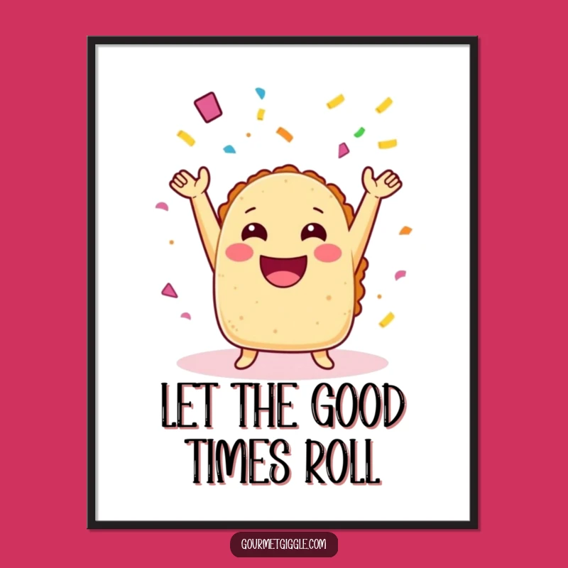 Funny Laughing Taco Art Print: Hilarious Wall Decor for a Joyful Space