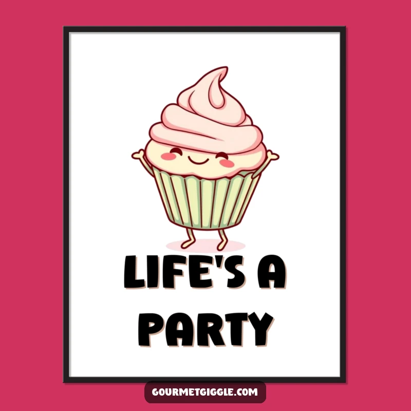 Funny Cupcake Jig Poster: Cheerful Dancer Art, Hilarious Wall Decor