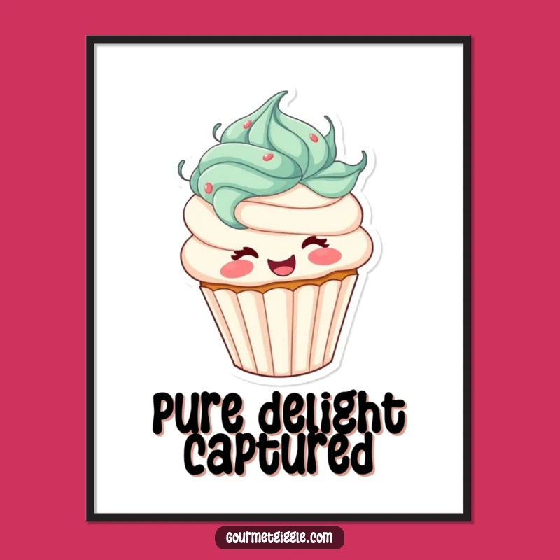 Funny Cupcake Poster: Joyful Spinning Frosting Hair Art - Decorate with Laughs!