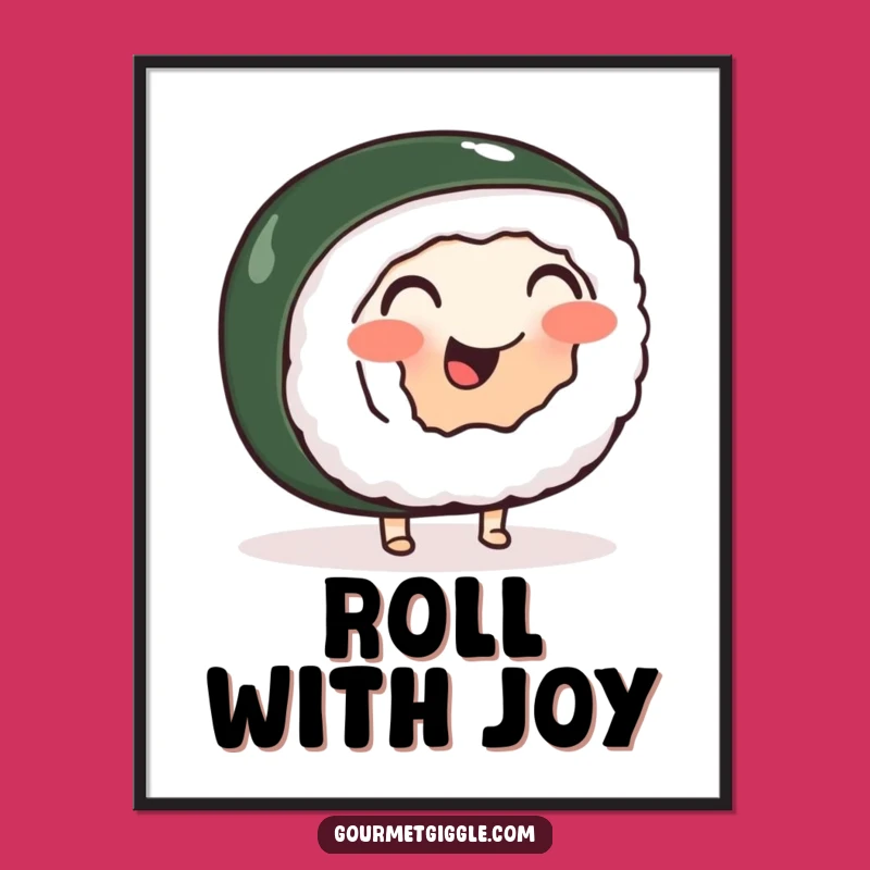 Funny Sushi Roll Jig Poster - Wobbly Art for a Cheerful Space