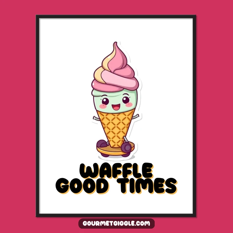 Funny Ice Cream Cone Poster, Bring Sweet Joy to Your Walls with Delightful Art