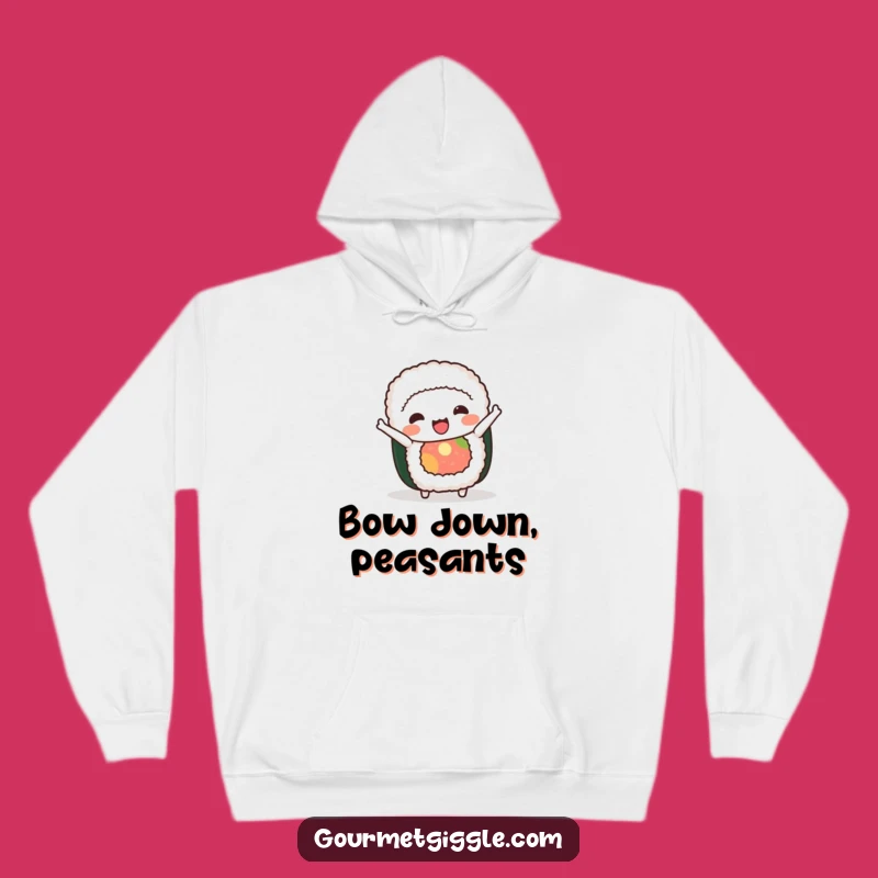 Funny Sushi Roll Bow Hoodie - Cozy Comfort and Hilarious Style for All