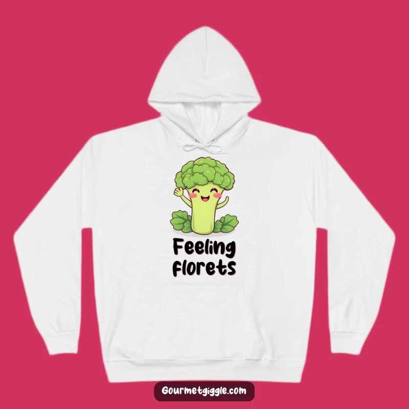 Funny Broccoli Waving Hoodie - Cozy Up with Healthy, Humorous Style