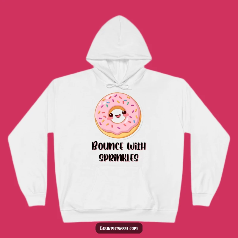 Funny Donut Bounce Hoodie: Cozy & Playful Sprinkled Apparel