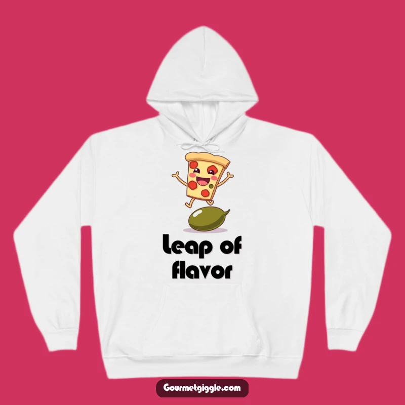 Funny Pizza Leap Hoodie - Grinning Slice's Cozy, Hilarious Adventure