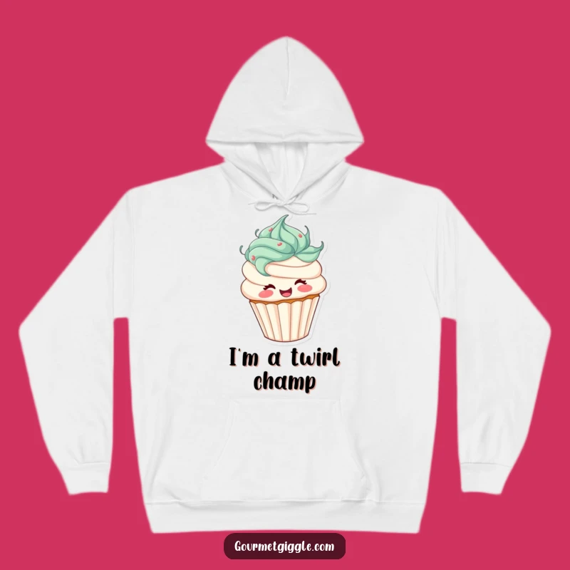 Funny Cupcake Hoodie: Cozy Frosting Hair Spinning Design - Warm & Hilarious Gift!