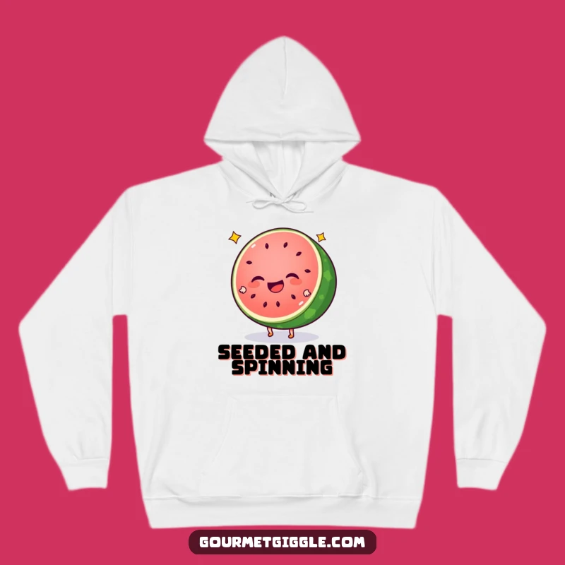 Cozy Funny Watermelon Cartwheel Hoodie: Giggling Slice Warmth