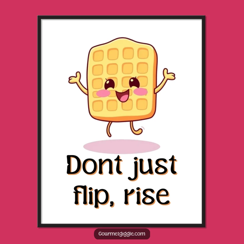 Free Printable Wall Art: Cheerful Waffle Bounce - Funny Downloadable Decor