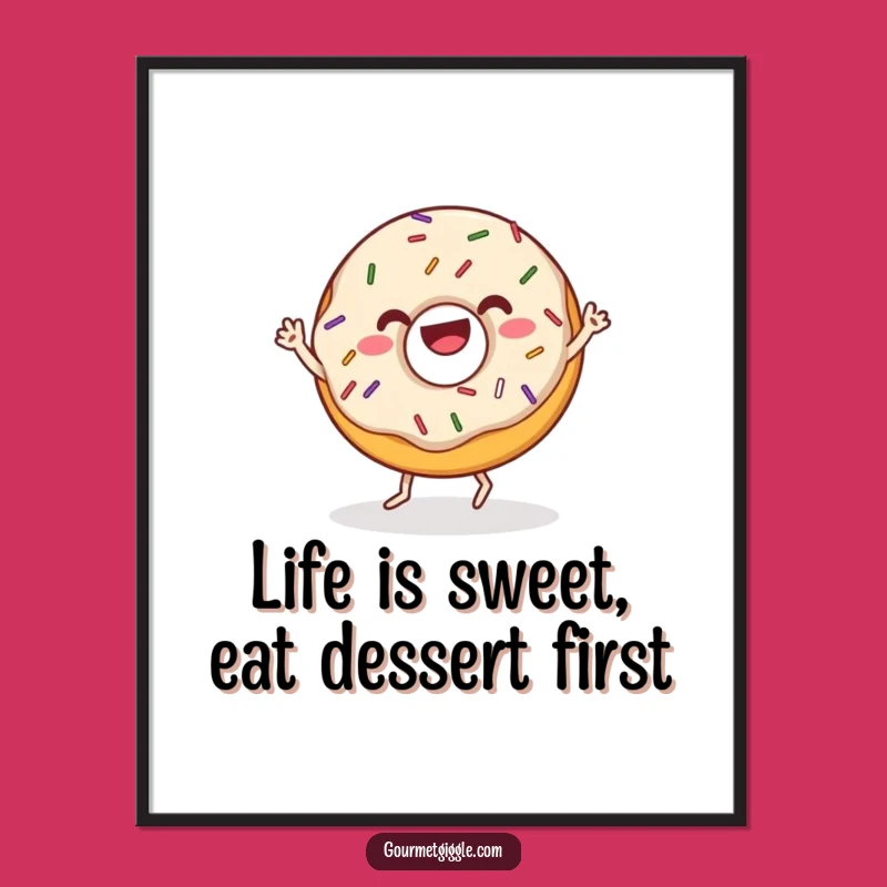 Free Printable Donut Wiggle Dance Art: Funny Downloadable Gift for a Cheerful Home!