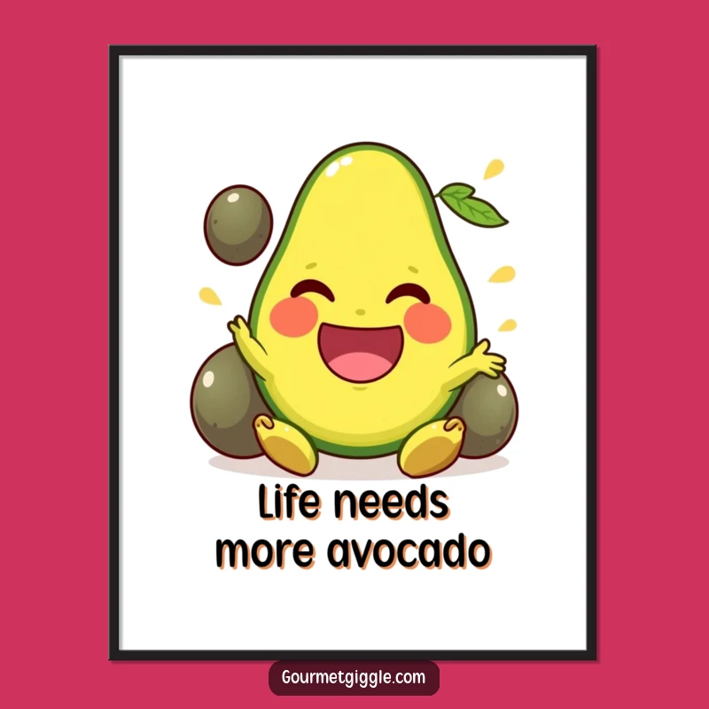 Free Printable Wall Art Avocado - Juggling Humorous Downloadable Art