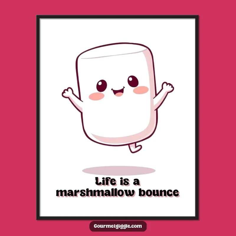 Free Printable Wall Art: Cheerful Marshmallow Bounce Downloadable Decor