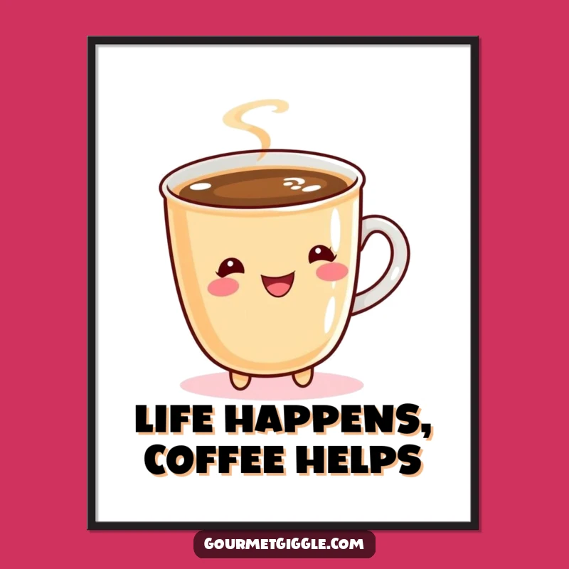 Free Printable Wall Art: Coffee Cup Twirling, Energetic Funny Downloadable Decor