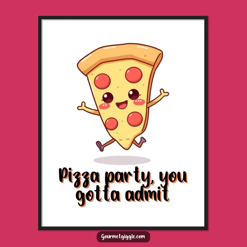 Free Printable Wall Art: Skipping Pizza Slice, Foodie Fun Decor!