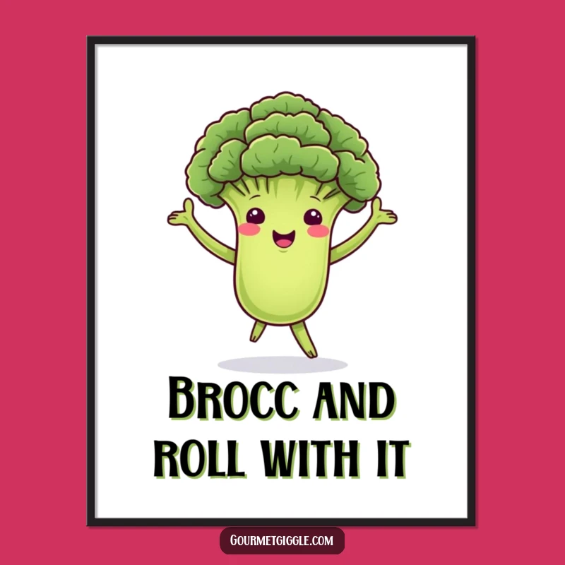 Funny Broccoli Wall Art Free Printable: Dancing Veggie Fun Decor