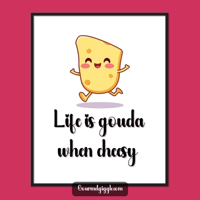 Funny Free Printable Wall Art: Cheese Trot Downloadable Decor for Fun