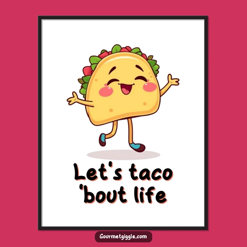 Funny Free Printable Wall Art: Dancing Taco Art, Downloadable Fiesta Decor