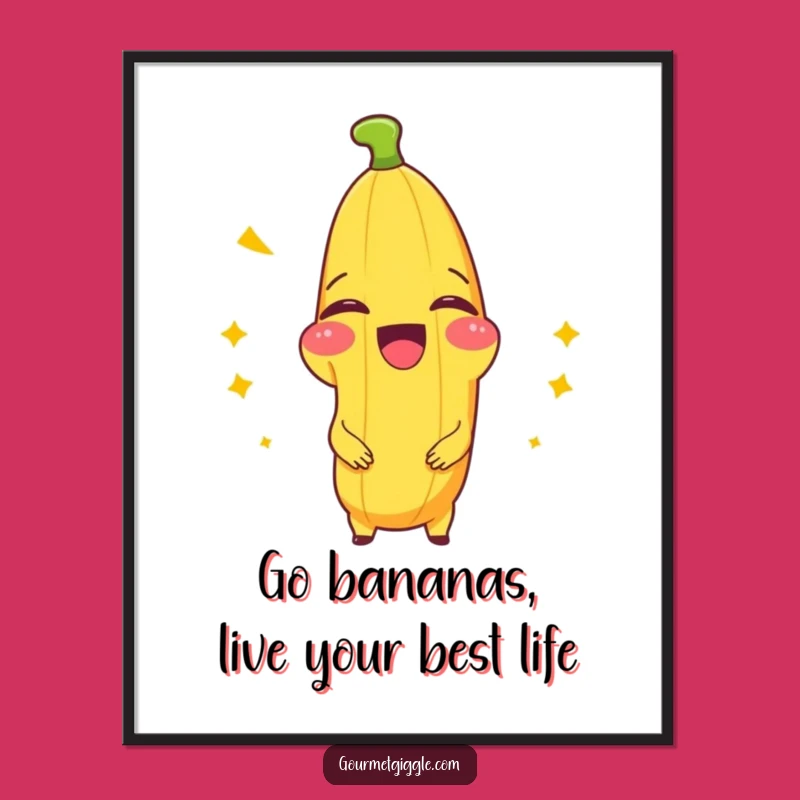 Free Printable Wall Art: Funny Banana Splitting Laughing, Humorous Downloadable Decor