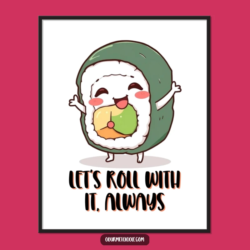 Funny Free Printable Wall Art: Sushi Dance Downloadable Decor for Smiles