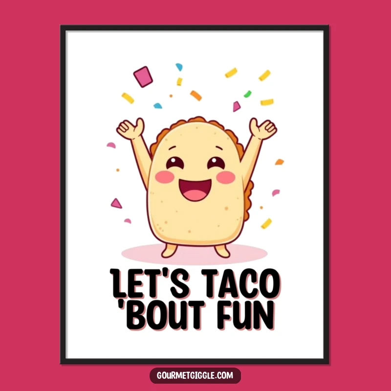 Laughing Taco Confetti Art - Free Printable Funny Fiesta Decor