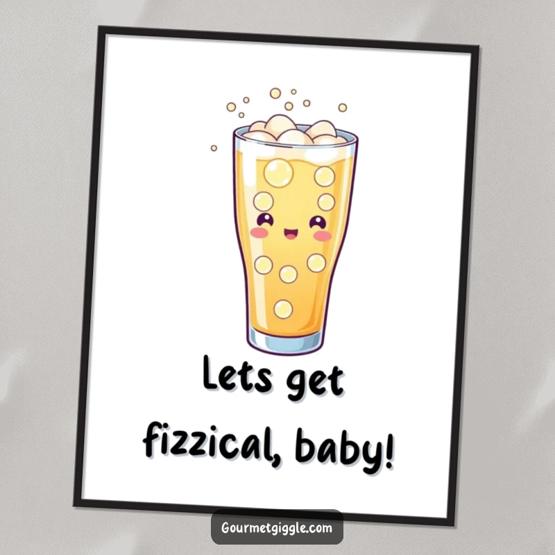 Funny Free Printable Wall Art: A Glass Full of Soda With Energetic Fizzing Bubbles