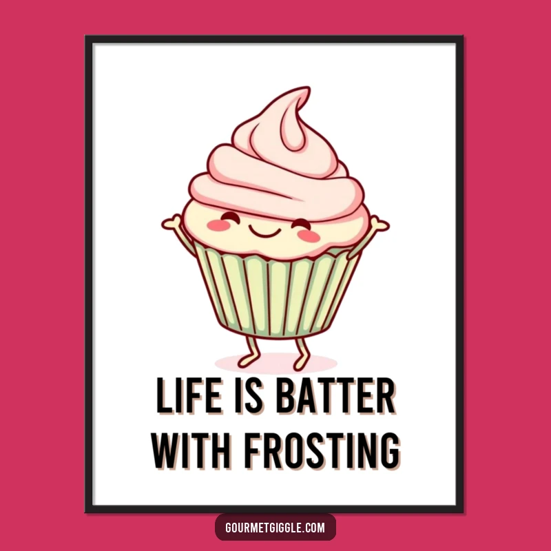 Free Printable Wall Art Cupcake - Jigging Frosting Humorous Downloadable Art