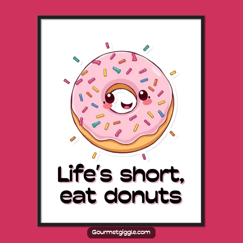 Funny Free Printable Wall Art: Spinning Donut Art, Downloadable Sweet Decor