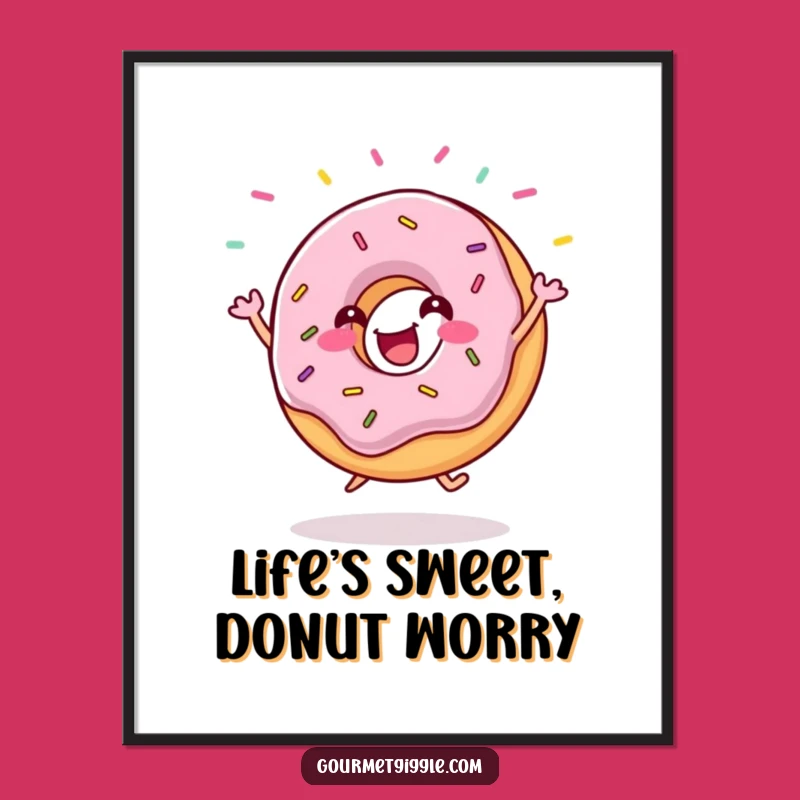 Funny Free Printable Donut Wall Art: Happy Jig Decor, Quirky Downloadable Art
