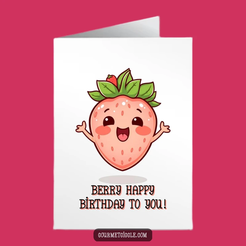 Free Printable Birthday: Bouncing Strawberry Card Funny Downloadable Gift