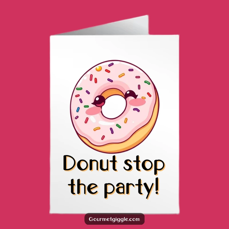 Free Printable Birthday Card: Giggling Donut Downloadable Gift for Sweet Celebrations