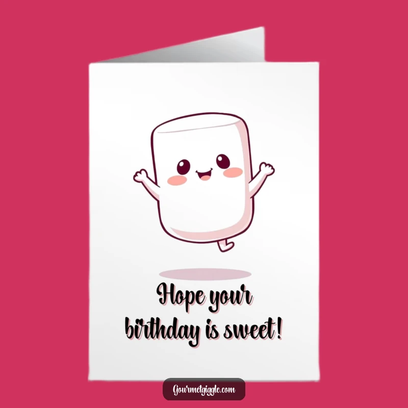 Free Printable Birthday Card: Cheerful Marshmallow Bounce Downloadable