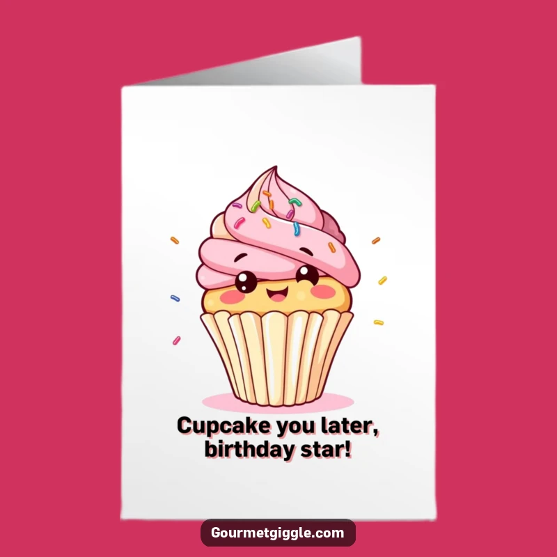 Free Printable Birthday Card: Cupcake Giggles Funny Downloadable Gift Joy