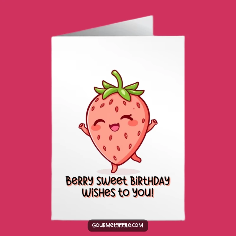 Free Printable Birthday Card: Winking Strawberry Twirl Funny Downloadable Greeting