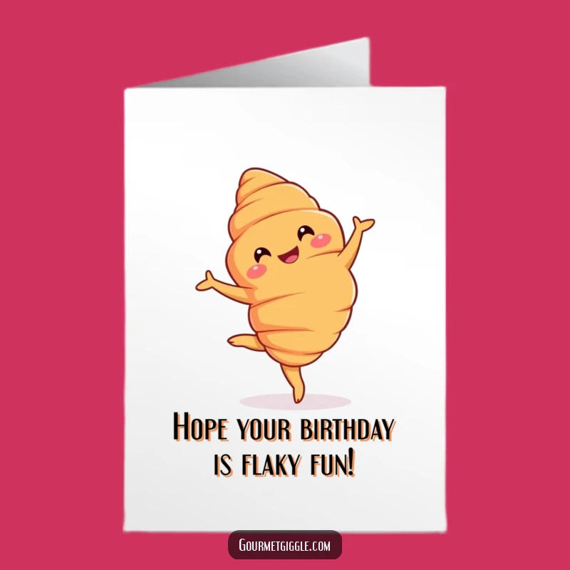 Free Printable Croissant Birthday Card: Elegant Funny Downloadable Gift for a Sweet Celebration