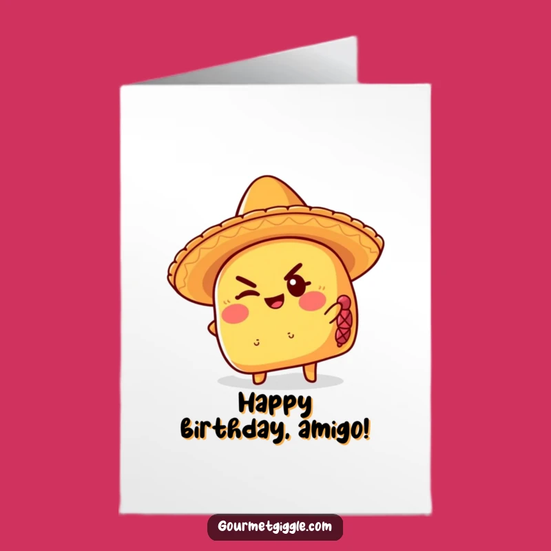 Winking Taco Sombrero Birthday Card - Free Printable Fiesta Fun