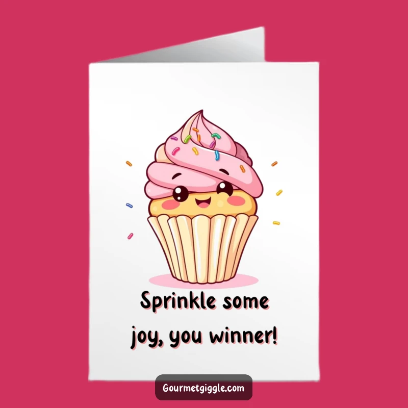 Free Printable Congrats Card: Cupcake Bobbing Celebration Downloadable Gift