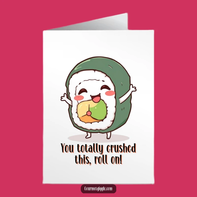 Free Printable Congrats Card: Sushi Dance Celebration Downloadable Gift